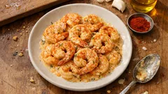 Crevettes à la crème d’ail express : l’astuce du blanchiment pour une sauce douce