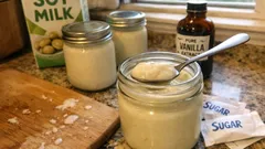Yaourts au lait de soja maison à la vanille, sans yaourtière (avec une cocotte-minute)