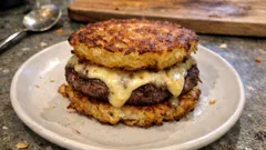 Burgers de pommes de terre sans pain : galettes crousti-moelleuses et fromage fondant