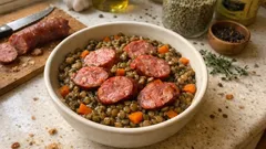 Saucisses de Montbéliard aux lentilles et carottes : le mijoté simple qui réchauffe