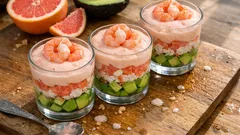 Verrines crabe, crevettes et pamplemousse : une entrée fraîche prête à l’avance